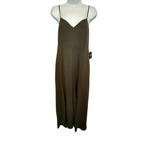 NWT Express Olive Green Cami sleeveless Jumpsuit.  XS - Picture 1 of 12